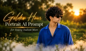Golden Hour Portrait AI Prompt for Young Indian Man